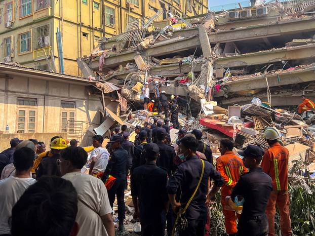 Aftermath of strong earthquake, in Mandalay