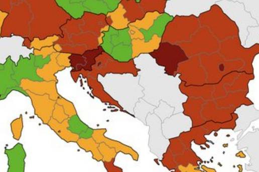 Nova korona karta: Hrvatska u crvenom, a Zagreb je još gori