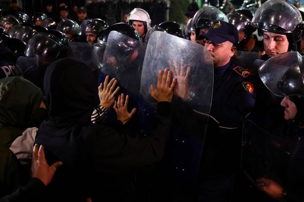 Protest against former Albanian President Meta's arrest, in Tirana