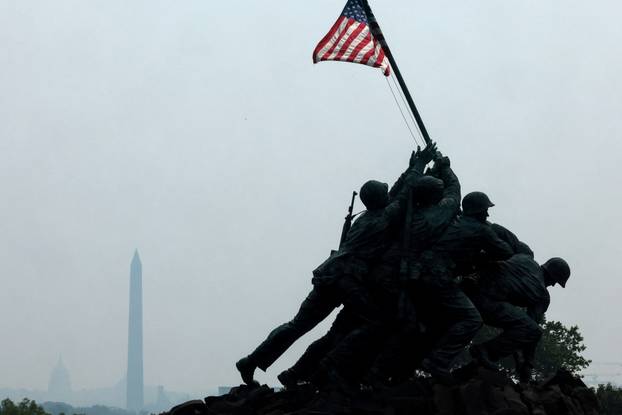 Smoke from Canadian wildfires clouds the National Mall and monuments in Washington