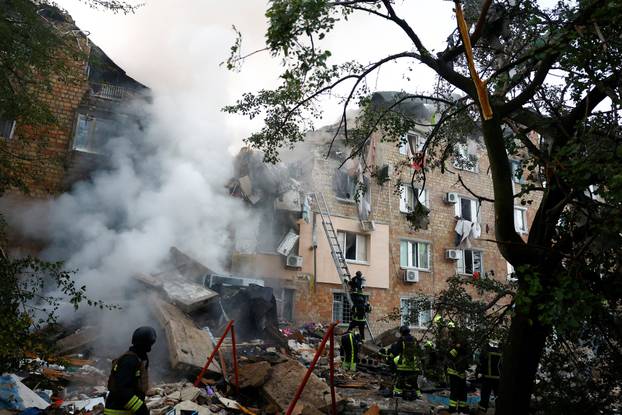 Aftermath of a Russian missile and drone attack in Kyiv