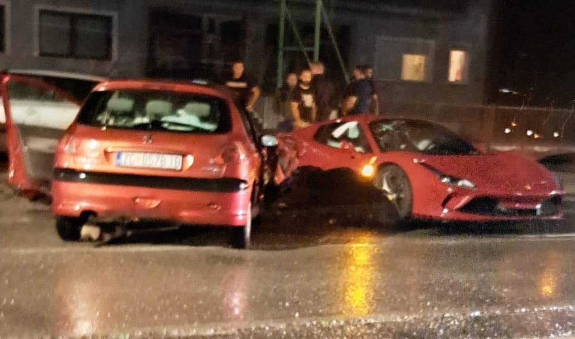 Skršen superauto! Ferrari i Peugeot sudarili se kod Zagreba