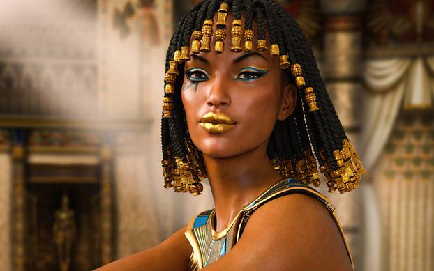 Close Up Portrait Of Egyptian Pharaoh Queen Cleopatra 
