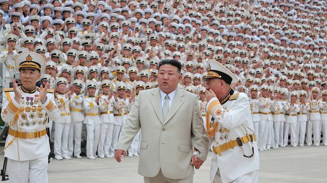 North Korean leader Kim Jong Un visits the Naval Command of the Korean People's Army (KPA)