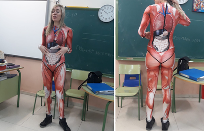 FOTO Učiteljica postala hit: Obukla je anatomski triko kako bi djecu naučila dijelove tijela