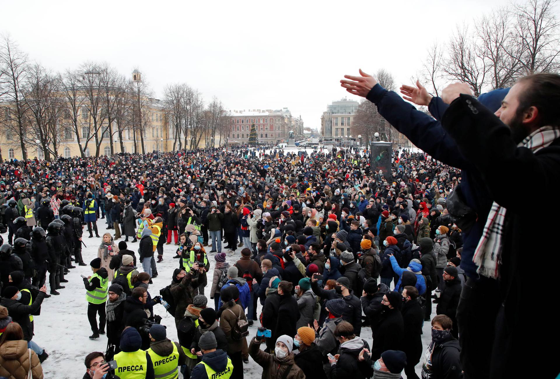 Rally in support of Alexei Navalny in Saint Petersburg