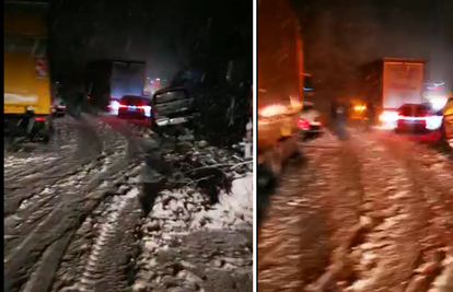 Sudarili se auto i kamion: 'Tu je totalni kolaps zbog snijega'