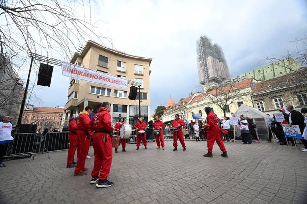 Zagreb: Prosvjed "Sindikalno proljeće" u organizaciji šest sindikata javnih službi