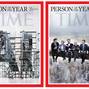 Two covers of Time magazine's 2025 Person of the Year issue