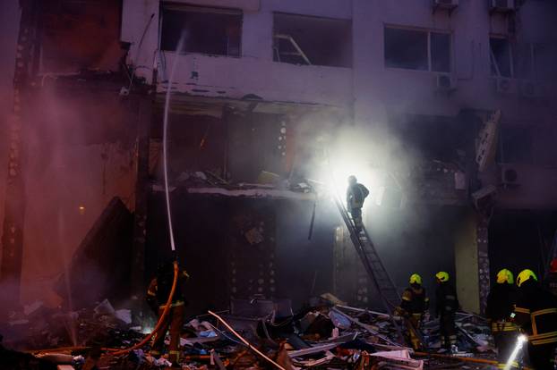 Aftermath of Russian missile and drone attack in Kyiv