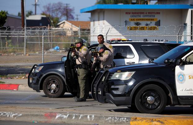 Protest following multiple detentions by Immigration and Customs Enforcement (ICE), in Paramount