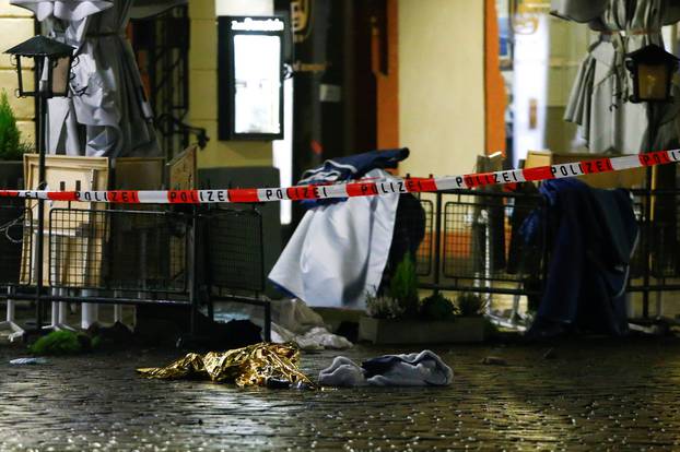 Site where a car crashed into pedestrians in Trier