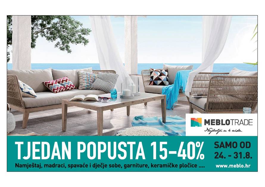 Meblo Trade tjedan popusta:  15 – 40% od 24. do 31.08.