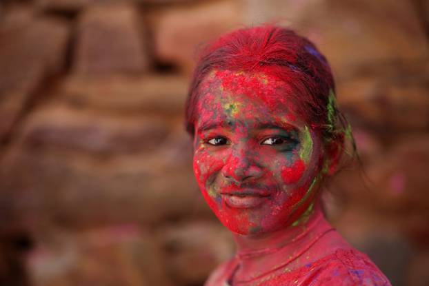 "Lathmar Holi" celebrations in Nandgaon village