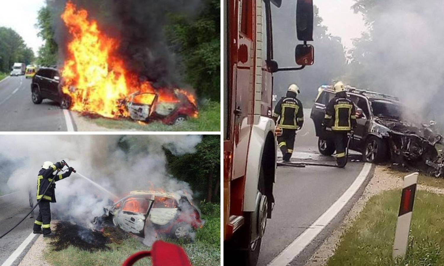 Užas kod Čakovca: Auti gorjeli, tata i dijete se bore za život...