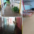 FOTO Srednja škola u Obrovcu poplavljena. Šef vatrogasaca: Upravo branimo gradsku jezgru