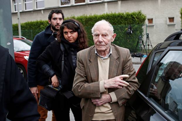 Pierre Lambert, the father of French quadriplegic Vincent Lambert, who has been in a deep vegetative state for more than a decade arrives at the Sebastopol Hospital in Reims