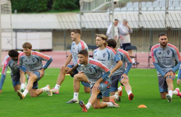 Split: Trening hrvatske nogometne reprezentacije uoči sutrašnje utakmice protiv Španjolske