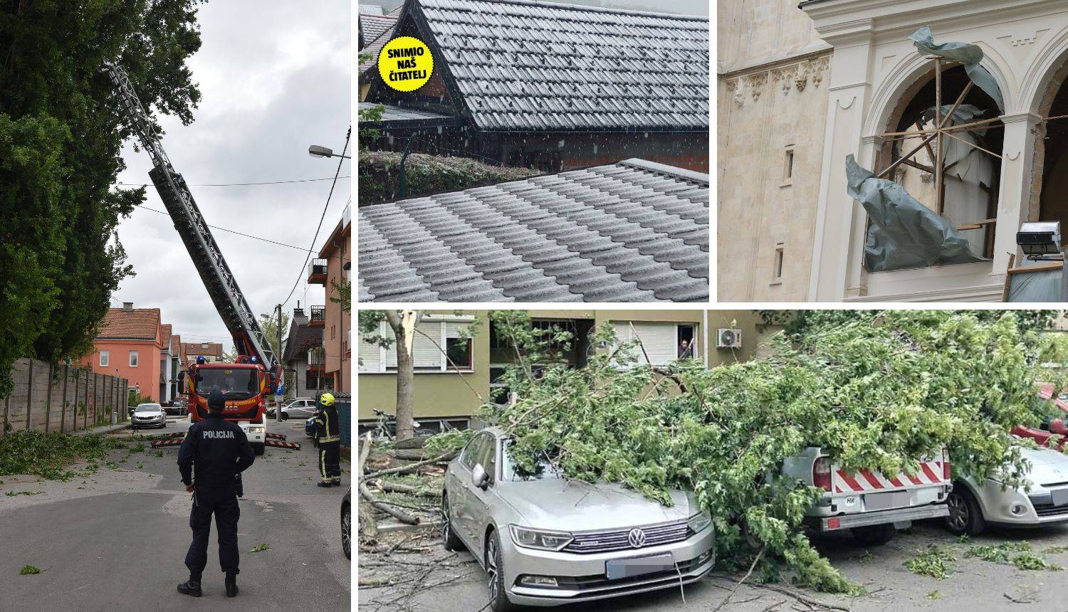 VIDEO Vrijeme stvara kaos: U Zagorju pada snijeg, vjetar lomi stabla u Zagrebu i u Slavoniji