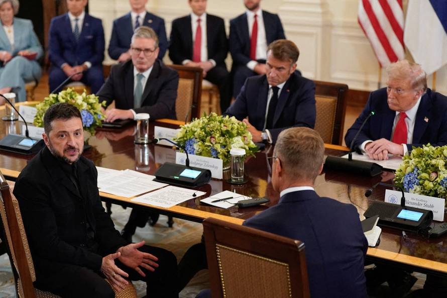 U.S. President Trump meets with Ukrainian President Zelenskiy and European leaders, in Washington, D.C.
