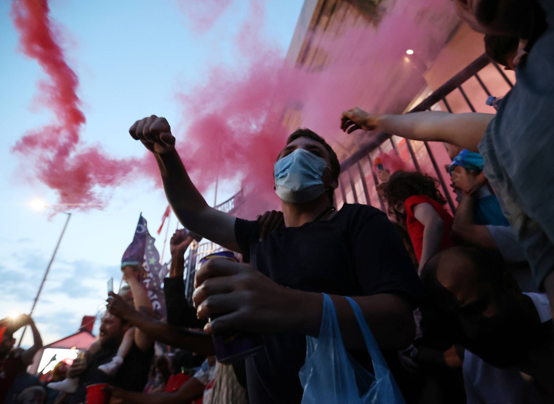 Premier League - Liverpool fans celebrate winning the Premier League