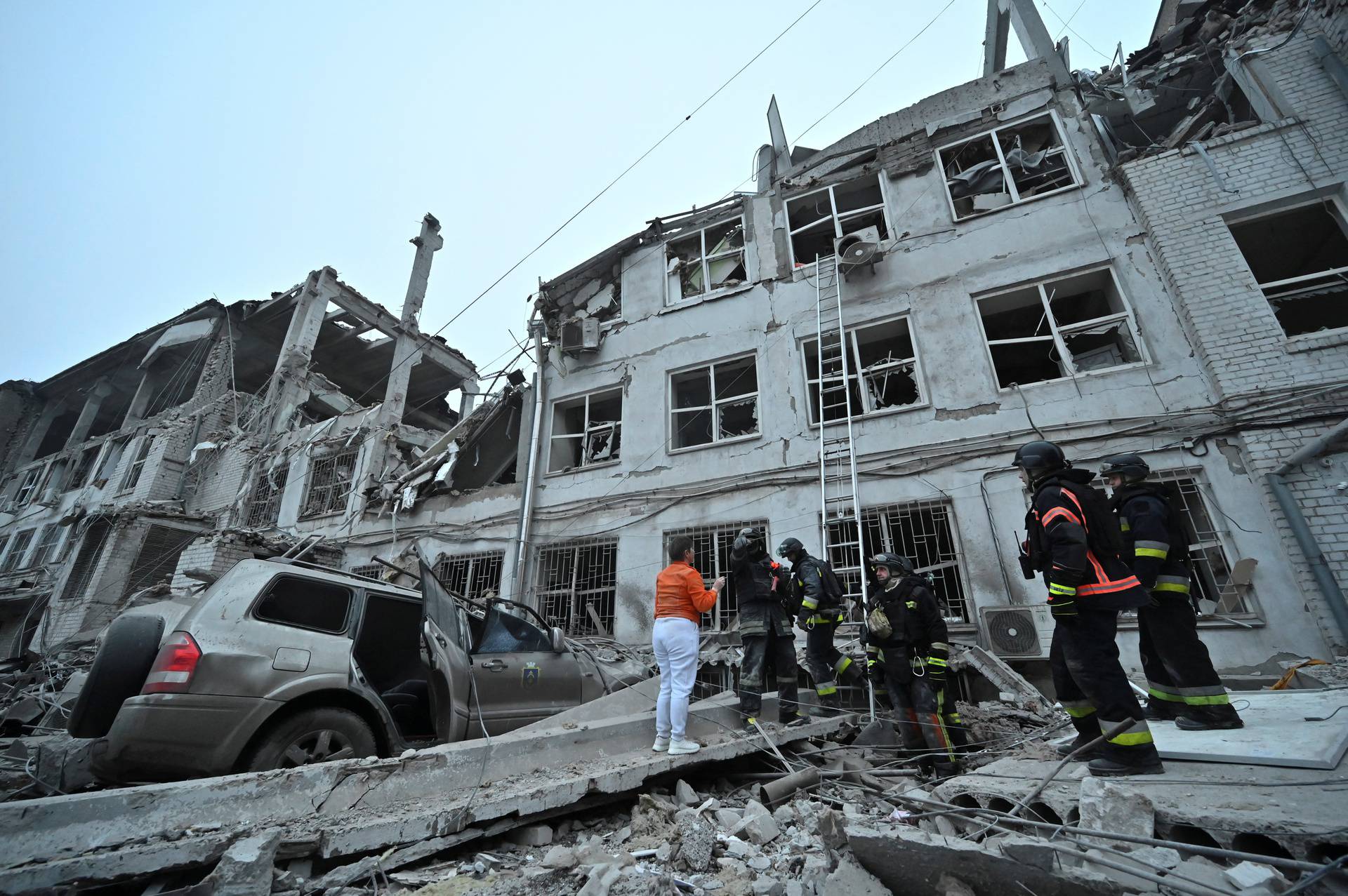 Aftermath of a Russian missile strike in Zaporizhzhia