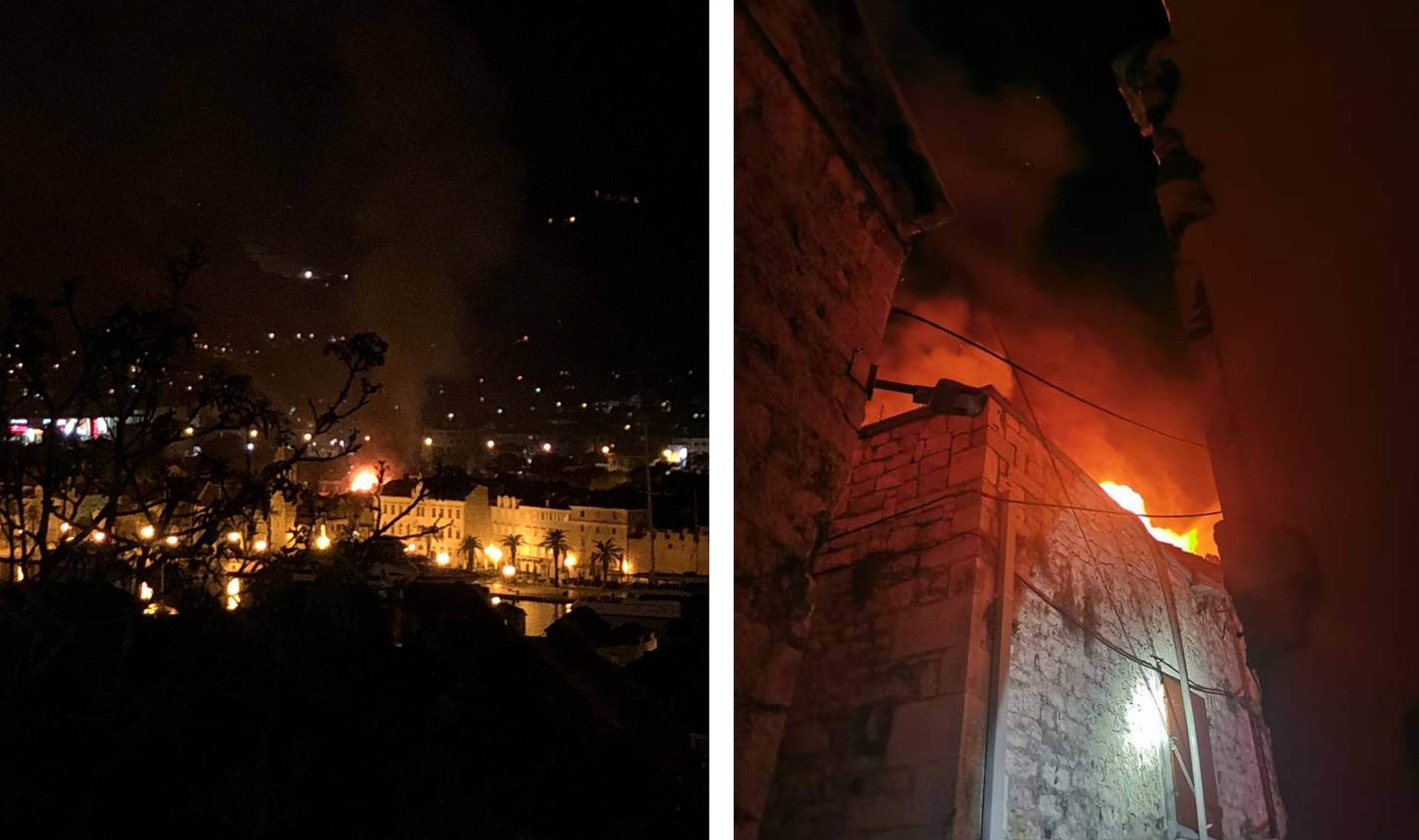 Požar u središtu stare jezgre Trogira: Gorilo potkrovlje kuće