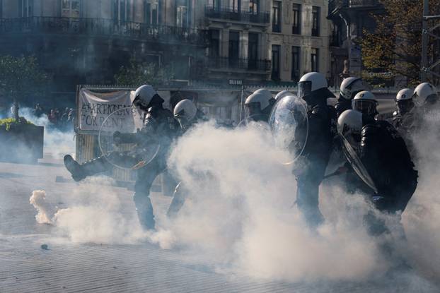Students' protest in Brussels