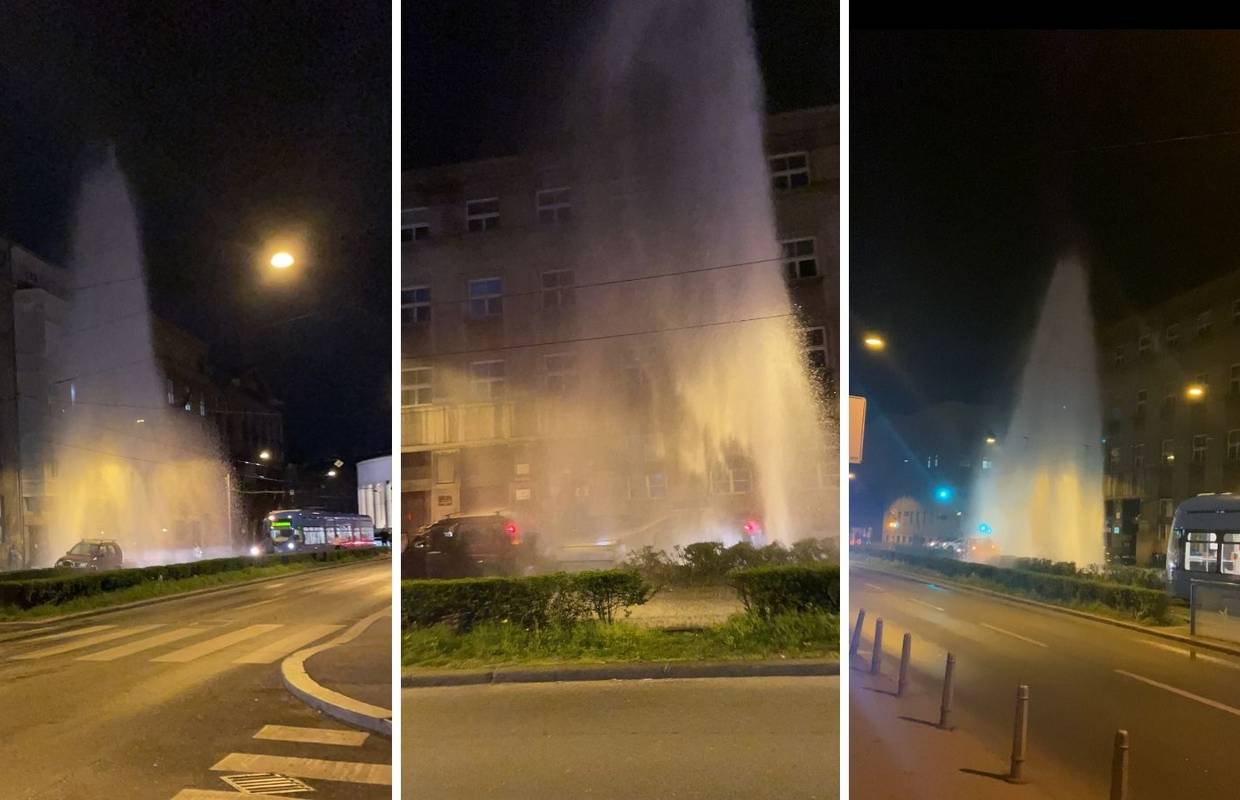 VIDEO Kaos na Zvonimirovoj u Zagrebu: Autom razbio hidrant, voda šiklja 15 metara u zrak