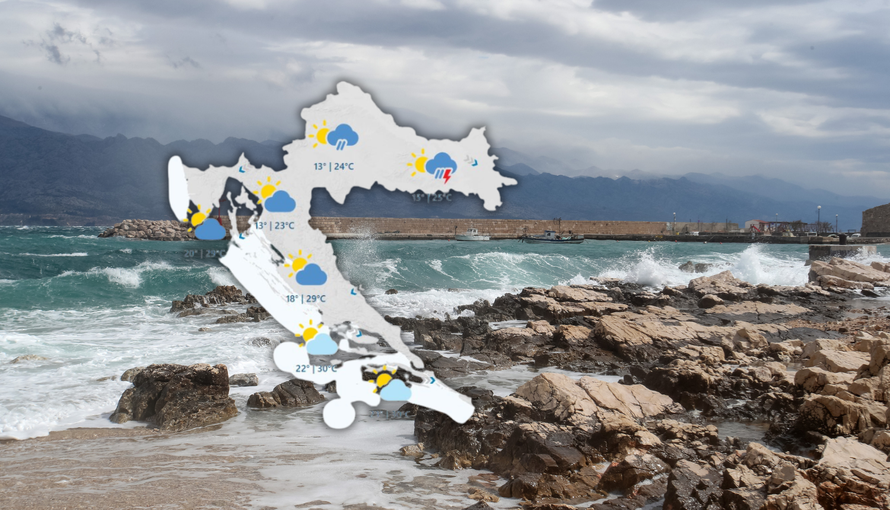 Kiša s grmljavinom, na snazi meteoalarm za Jadran zbog bure. Idućih dana sve toplije