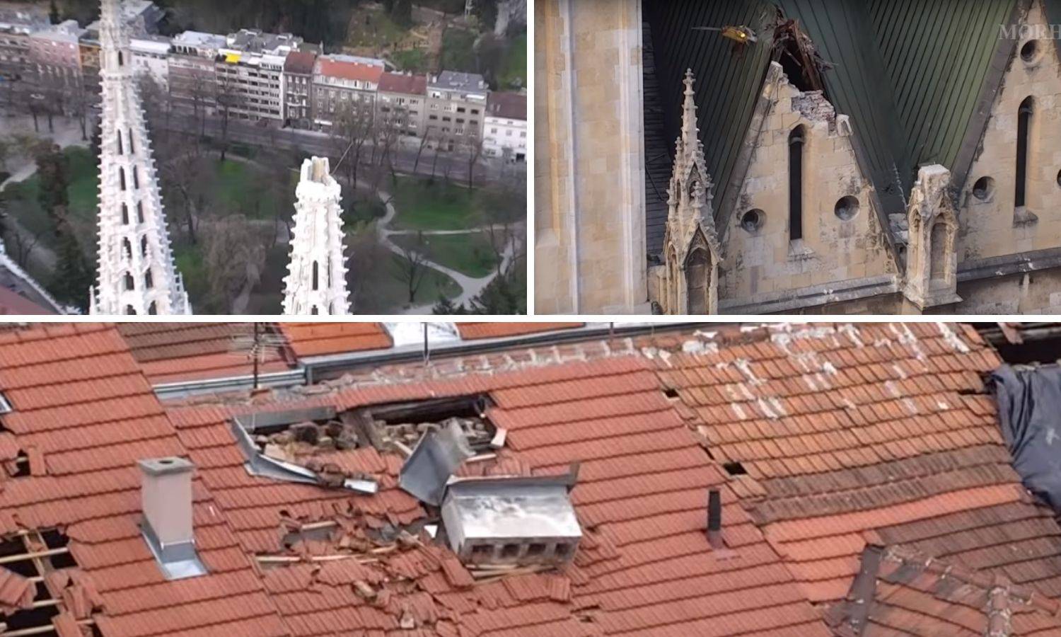 Snimke razrušenog Zagreba iz zraka: Vojska procjenjuje štetu