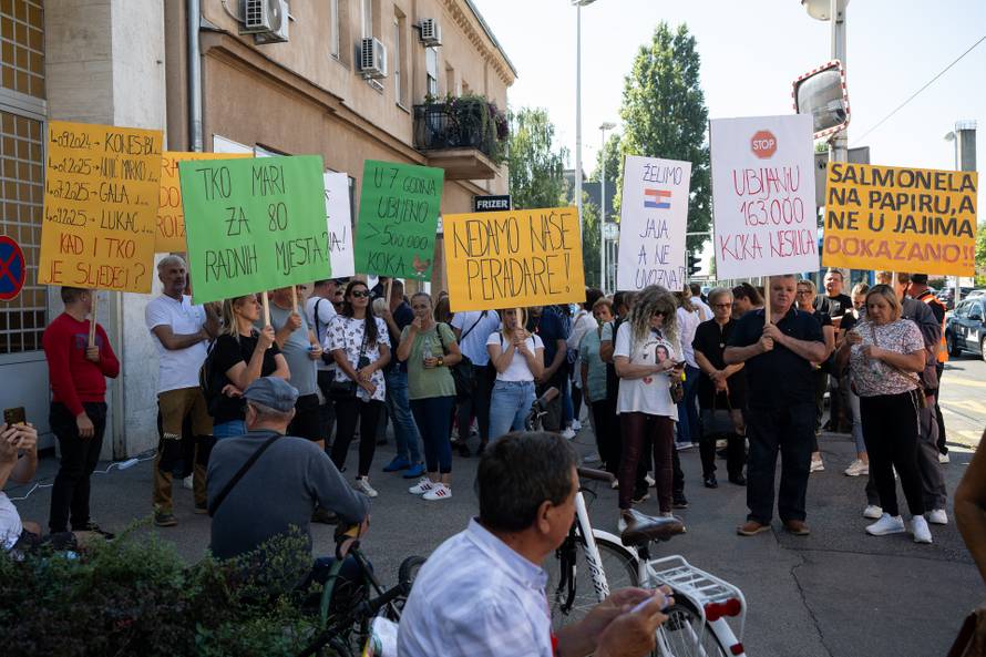 Zagreb: Lukač peradarstvo prosvjeduje zbog toga što moraju ubiti 170.000 kokoši
