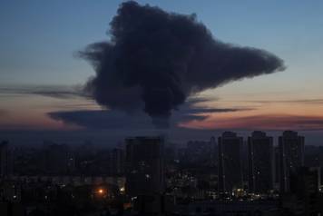 Russian missile and drone strike in Kyiv