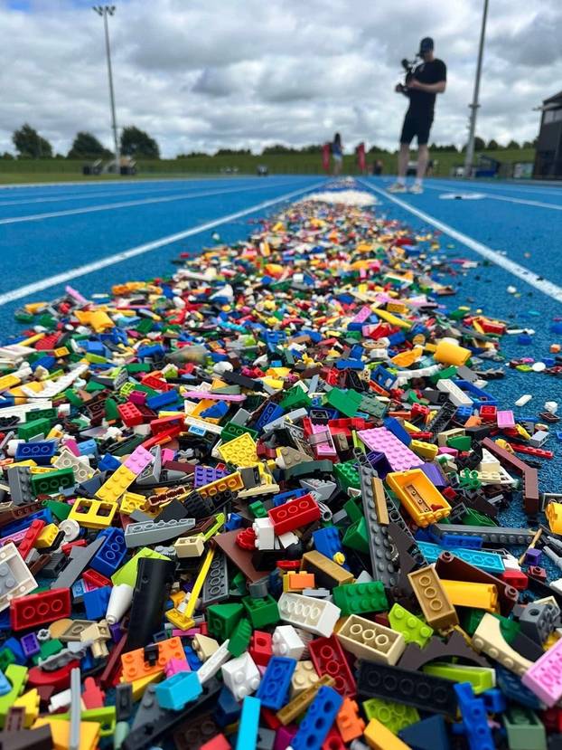 VIDEO: Woman breaks bizarre world record for fastest 100m run barefoot over LEGO