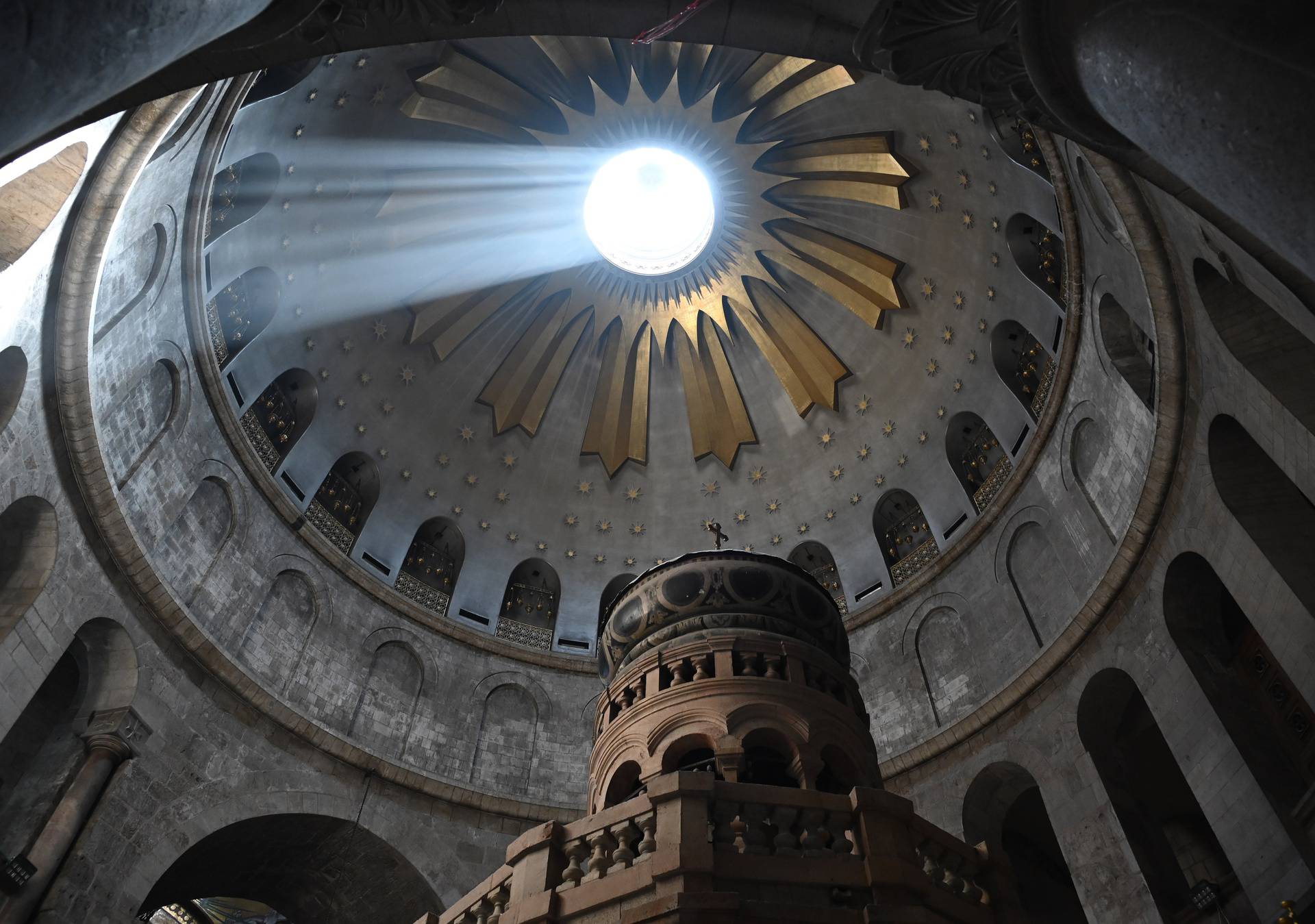 People Visit The Church of the Holy Sepulchre