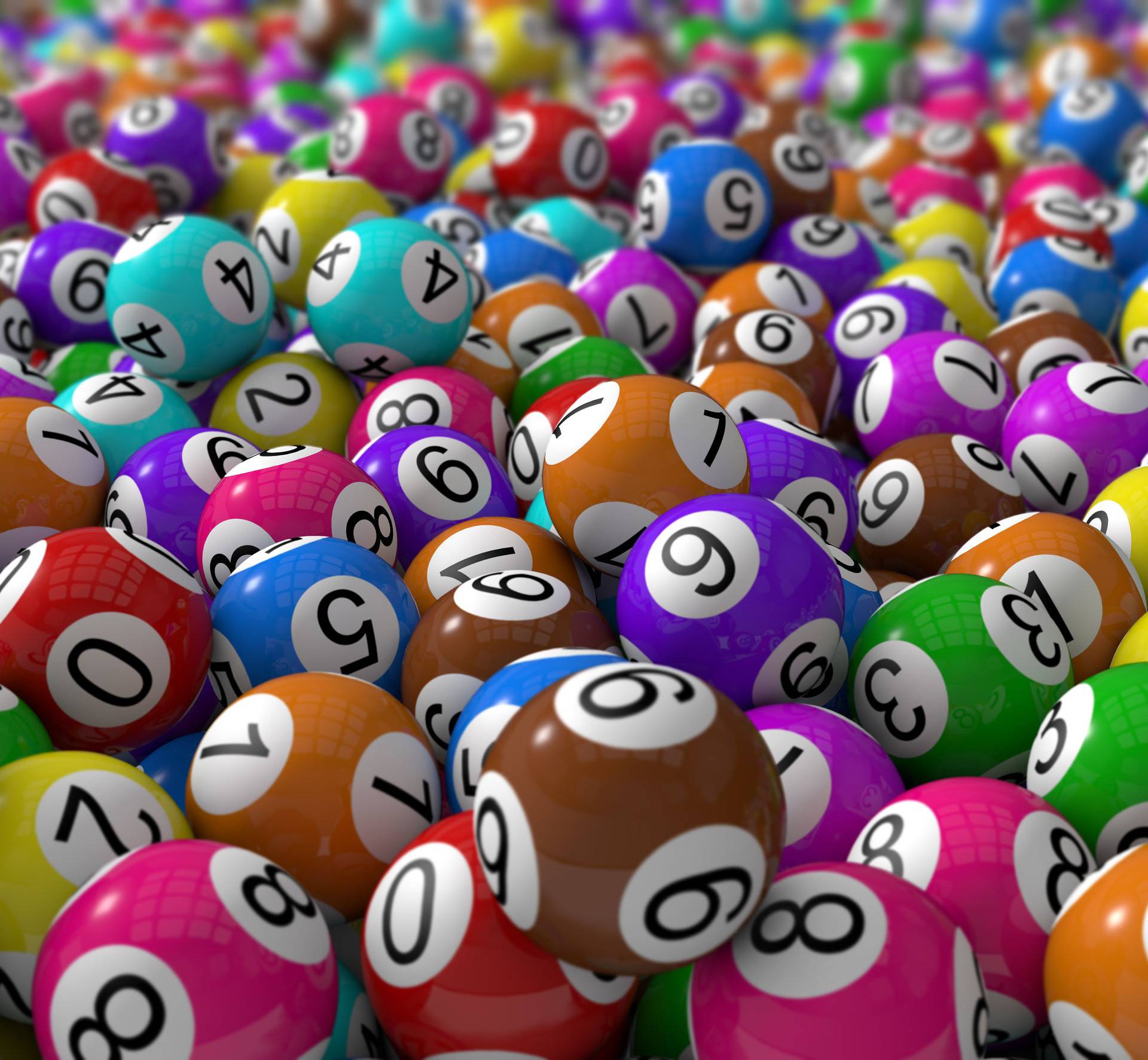 lottery balls with depth of field
