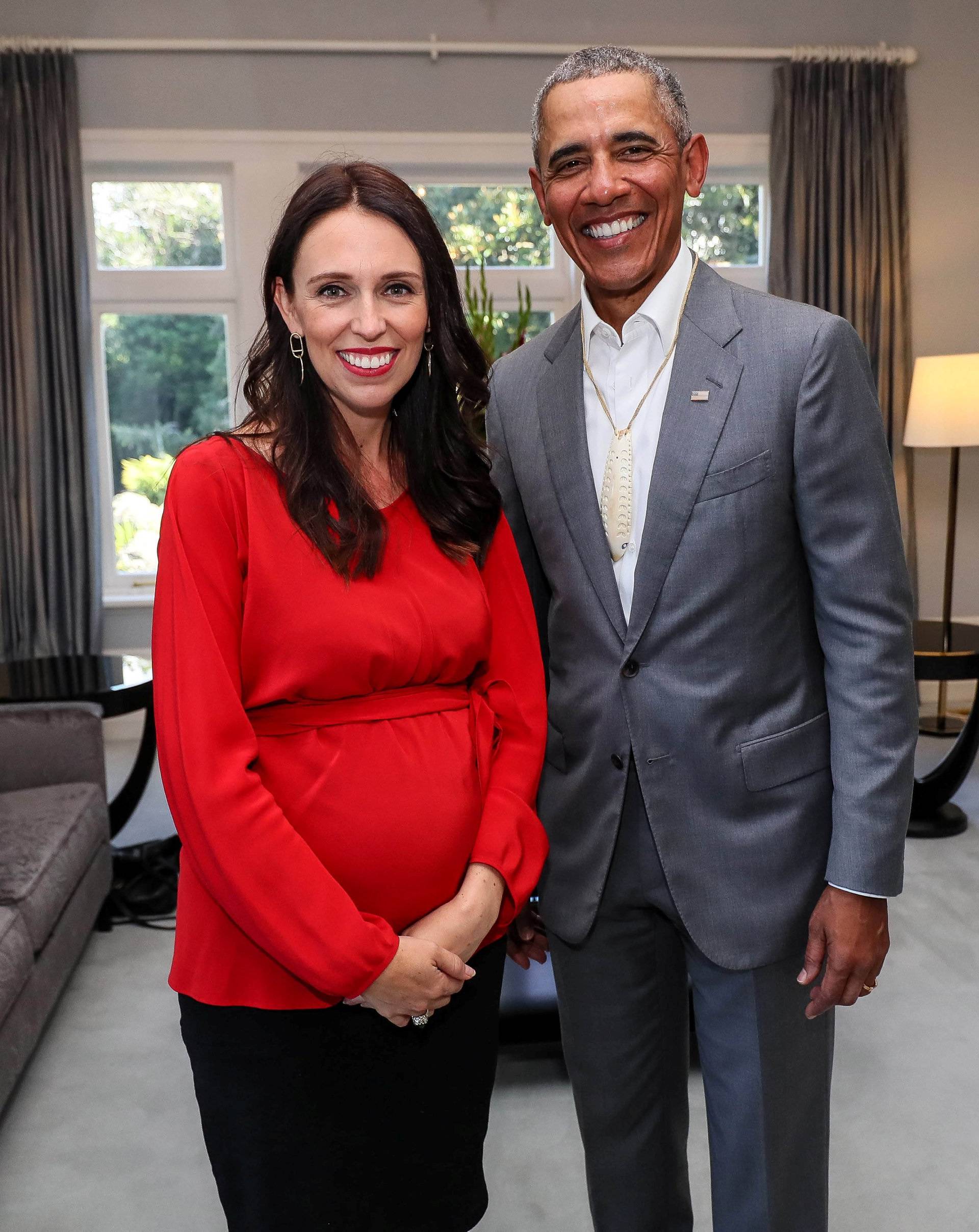 Former U.S. President Barack Obama visits Government House and meets with Prime Minister of New Zealand Jacinda Ardern at Mount Eden