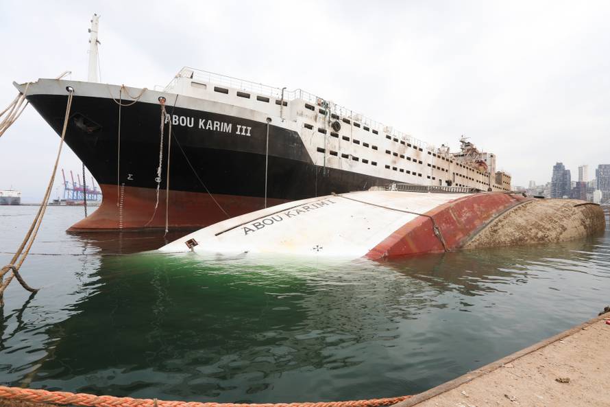 Site of Tuesday's blast, at Beirut's port area