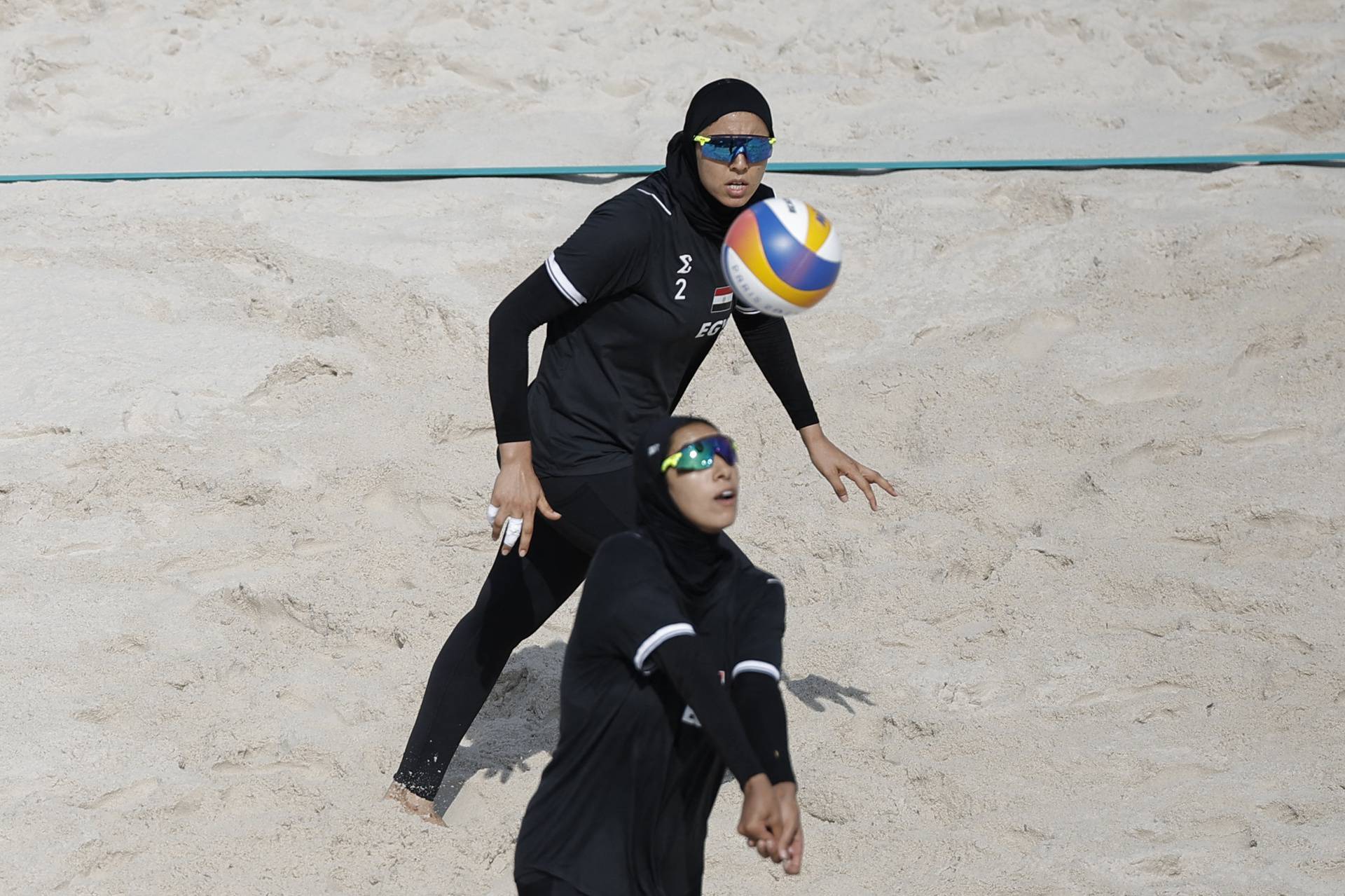 Beach Volleyball - Women's Preliminary Phase - Pool A - Spain vs Egypt (Liliana/Paula vs Marwa/D. Elghobashy)