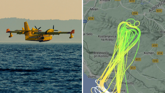 Hrvatski kanader gasi požar u Sloveniji, drugi je napraćeniji let na svijetu na Flight Radaru