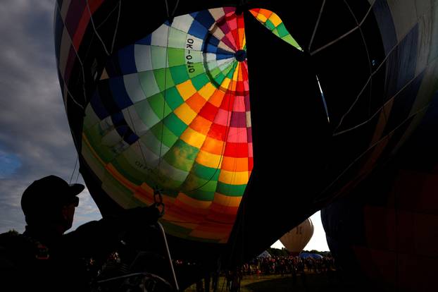 Hot air balloon fiesta above Hradec Kralove city