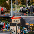 FOTO Strašne scene u Kaštel Sućurcu: Prevrnuti automobil u plamenu, poginulo dvoje ljudi