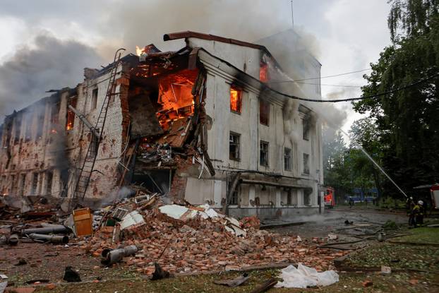 Aftermath of a Russian drone attack in Kharkiv