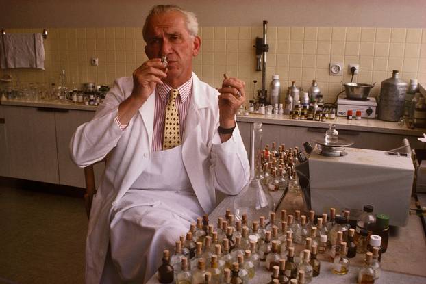 Jean Paul Guerlain in his laboratory Chartres France