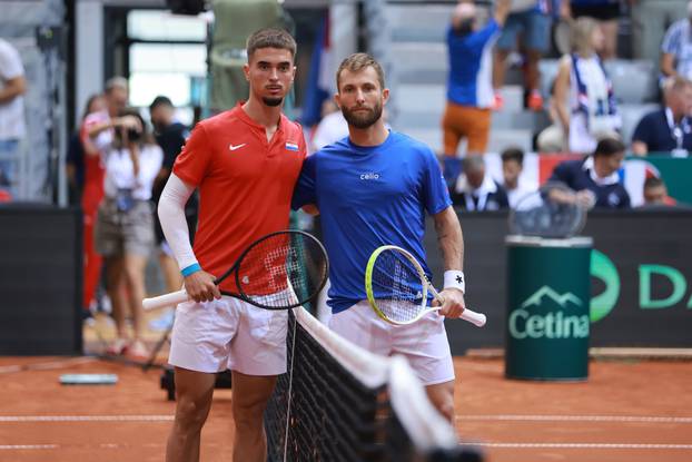 Osijek: Davis Cup, Hrvatska - Francsuka, Dino Prizmić - Corentin Moutet