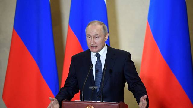 FILE PHOTO: Russian President Vladimir Putin attends an awarding ceremony in Sevastopol