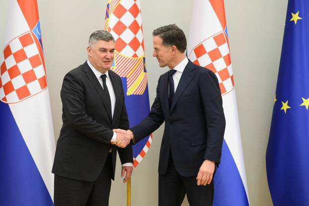 Zagreb: Predsjednik Republike Zoran Milanović primio glavnog tajnika NATO-a Marka Ruttea