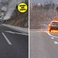 VIDEO Zapalio se automobil na A6: 'Vozač je zvao zbog dima i tražio pomoć vatrogasaca...'