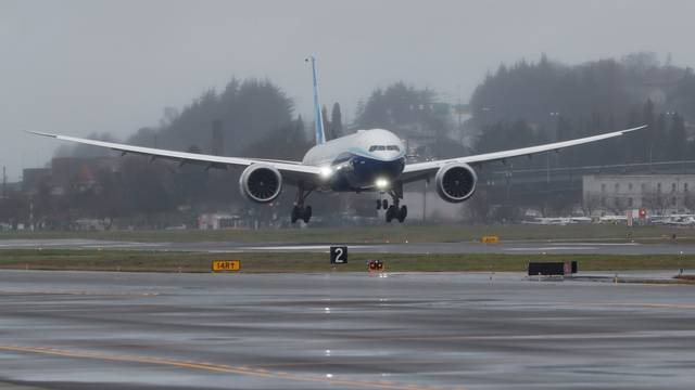 Boeing stages the first flight of its 777X plane in Seattle