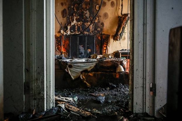 Aftermath of a Russian drone attack in Kyiv region